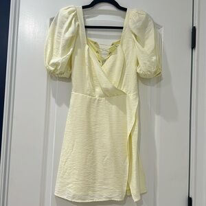 Lani the Label buttery yellow lace up dress